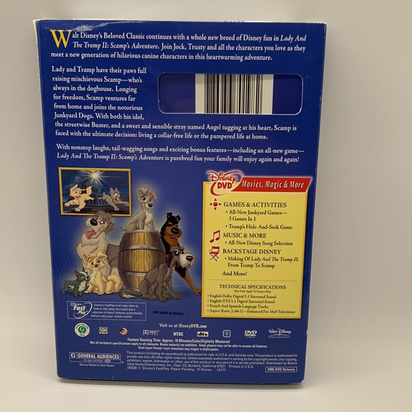 Walt Disney Lady and the tramp 2 scamp’s adventure DVD - Picture 2 of 2